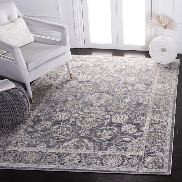 History 8 ft. x 10 ft. Dark Gray/Ivory Ornate Oriental Area Rug