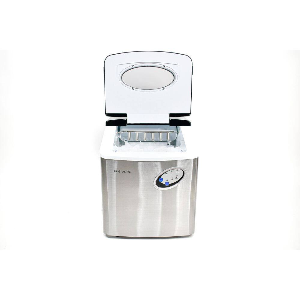 48 lb. Black Stainless Steel Freestanding Ice Maker with LED Control