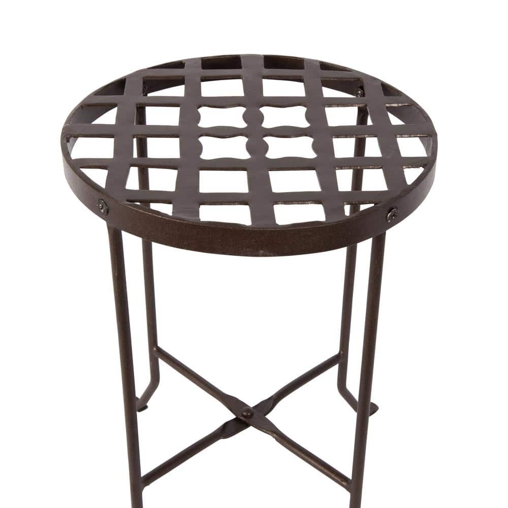 Medium Roman Bronze Wrought Iron Plant Stand