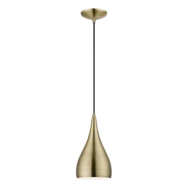 AVIANCE LIGHTING Hansberry 1-Light Antique Brass Teardrop Pendant