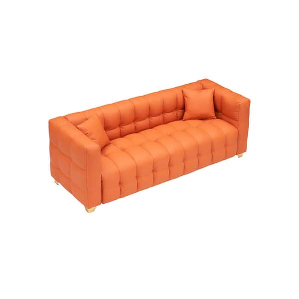 Z-joyee 80 in. Wide Square Arm Faux Leather Rectangle Modern