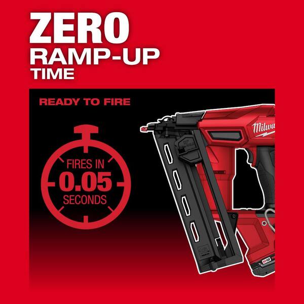 Milwaukee - M18 FUEL 18-Volt Lithium-Ion Brushless Cordless Gen II 16GA Finish Nailer Tool-Only w/Clear Anti Scratch Safety Glasses