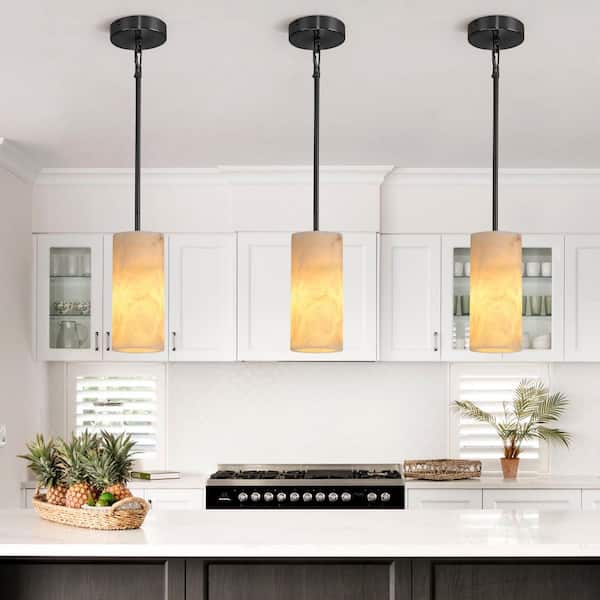 72.8 in. H 1-Light Alabaster Kitchen Island Pendant Light, Adjustable Pendant Light, for Dining Room, Living Room, Foyer