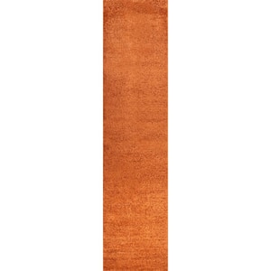 Haze Solid Low-Pile Orange 2 ft. x 12 ft. Runner Rug