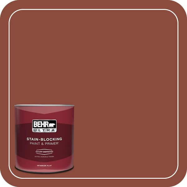 BEHR ULTRA 1 qt. #QE-14 Spiced Red Extra Durable Flat Interior Paint & Primer