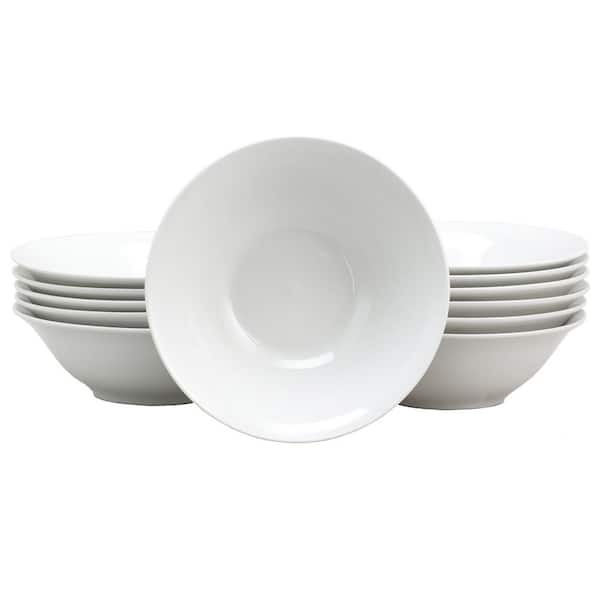 Gibson Home Noble Count 7 in. White Ceramic Bowl (Set of 12)