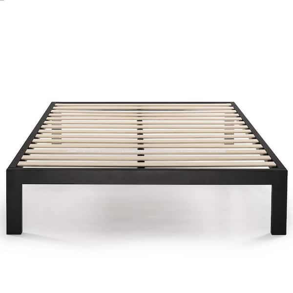 MELLOW Just Mallet 14 in. Black Full Heavy Duty Metal Platform Bed with Wooden Slats HDQMPW