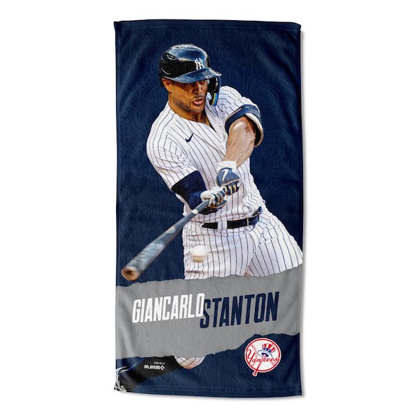 THE NORTHWEST GROUP MLB Multi-Color Yankees 23 Giancarlo Stanton Printed Cotton/Polyester Blend Beach Towel