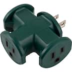 Heavy-Duty Grounded 3-Outlet T-Tap Green