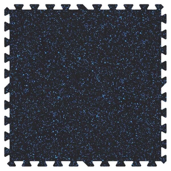 Groovy Mats Blue Speck 24 in. x 24 in. Rubber Comfortable Mat (48 sq.ft. / Case)