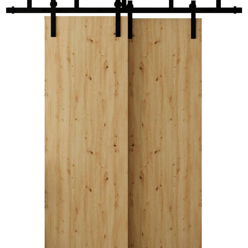 3011 48 in. x 80 in. Sold Core Caramel Oak Color Wood Sliding Barn Door with Hardware Kit price history on PriceWatchPro