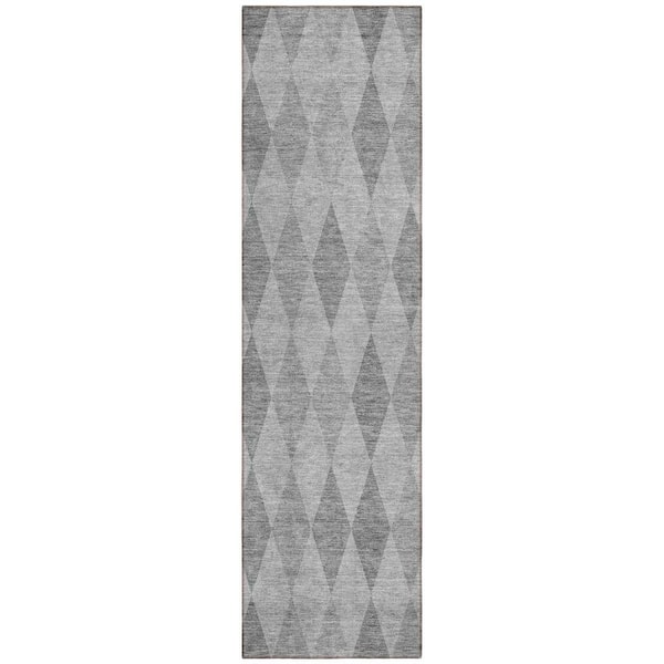 Denim Blue 2 ft. x 8 ft. Woven Geometric Runner Indoor/Outdoor Area Rug