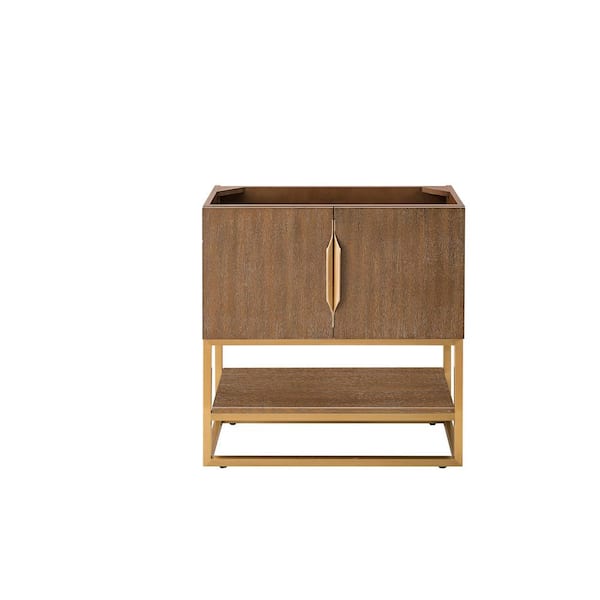 James Martin Vanities Columbia 31.5 in. W. x 15.4 in. D x 33.4 in. H Single Bath Vanity Cabinet without Top in Latte Oak