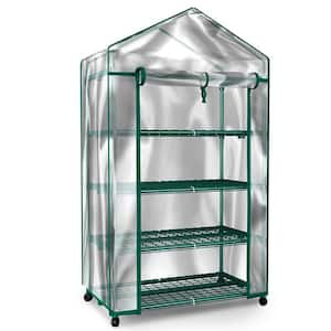 27.1 in. W x 19.3 in. D x 63.3 in. H 4-Tier Mini Greenhouse