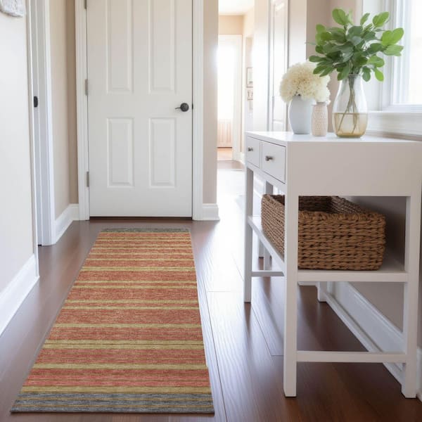 Mayfield Premium Machine Washable Abstract AMF1398 Pewter 2 ft. 3 in. x 7 ft. 6 in. Runner Rug