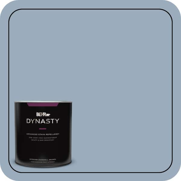 1 qt. #S510-3 Ombre Blue One-Coat Hide Eggshell Enamel Interior Stain-Blocking Paint and Primer
