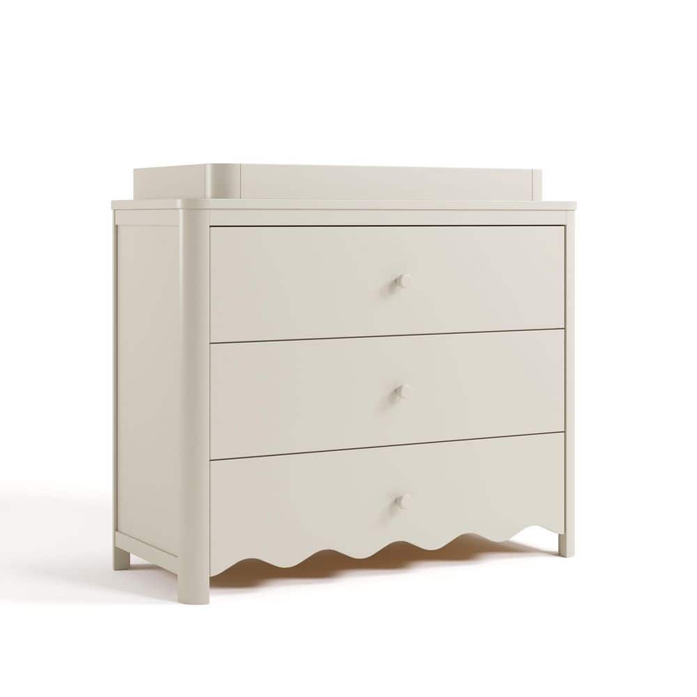 Casablanca Frosted Oat 3 Drawer 40.75 in. Wide Dresser with Changing Topper
