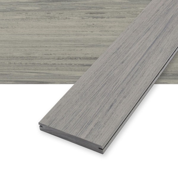Voyage 1 in. x 5-1/2 in. x 12 in. Tundra Slotted Composite Deck Board Sample