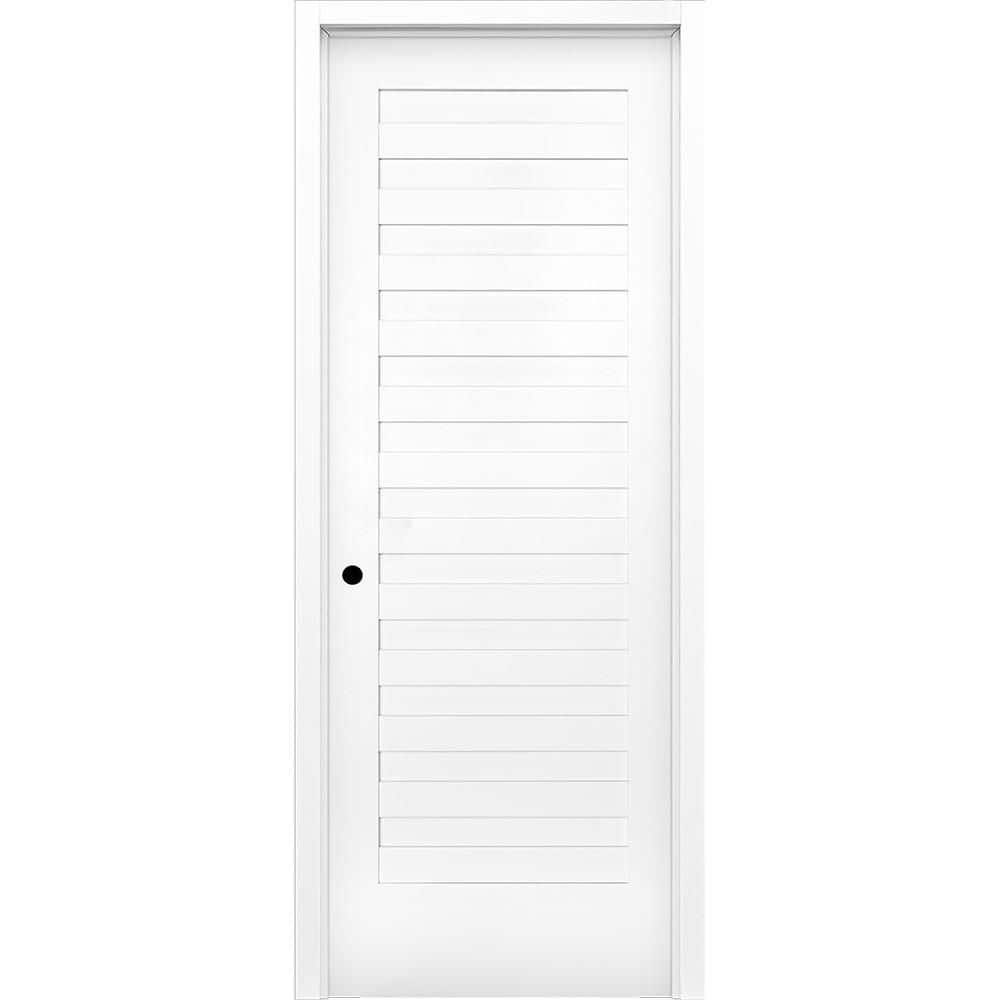 18 in. x 80 in. 1 Panel Shadow Louver Engineered Wood Single Prehung Interior Door Right Hand with Black Hinges price history on PriceWatchPro