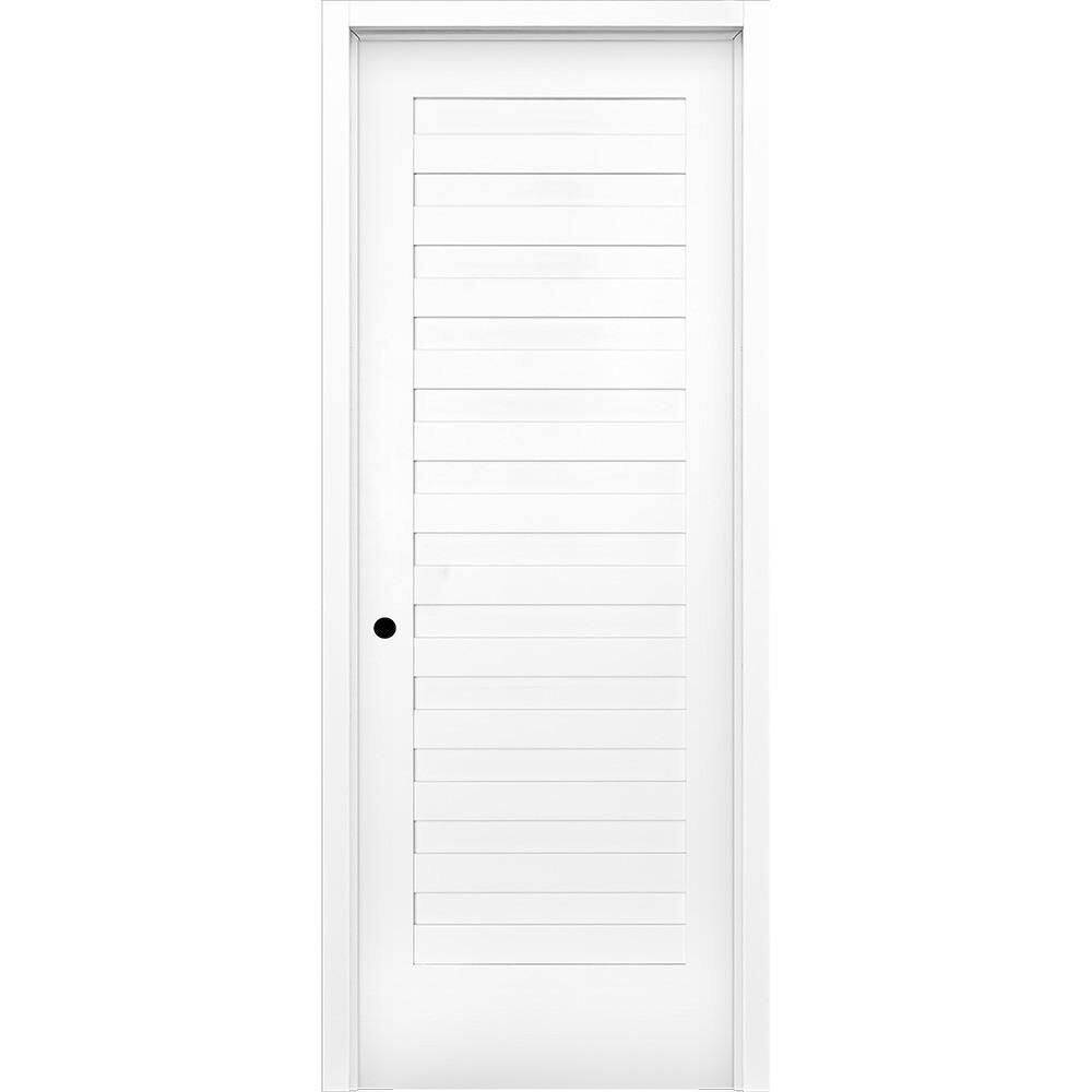 32 in. x 80 in. 1 Panel Shadow Louver Engineered Wood Single Prehung Interior Door Right Hand with Black Hinges price history on PriceWatchPro
