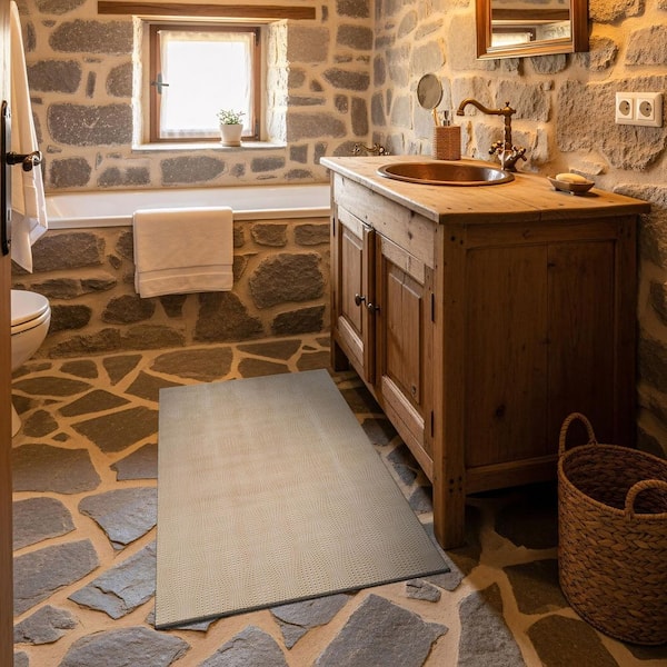 Harmony 2 x 3 ft. and 2 x 7 ft. 2-Pieces Beige Non-Slip Rubber Back Washable Polyester Wave Rug Set