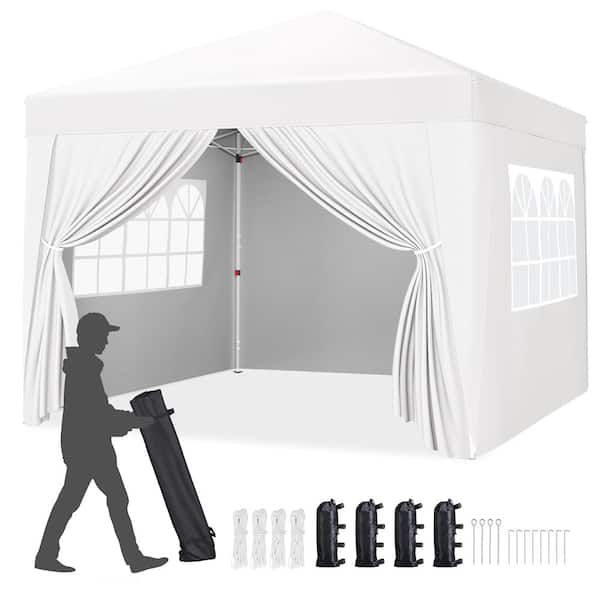 10 ft. x 10 ft. Outdoor Pop up Canopy with Sidewall Window Enclosed for Party Wedding Marketing