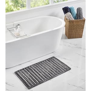 Christa Collection 17 in. x 24 in. Black 25% Cotton and 75% Polyester Rectangle Bath Rug