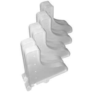 12 in. x 10 in. White End Shelve Brackets (Set of 8)