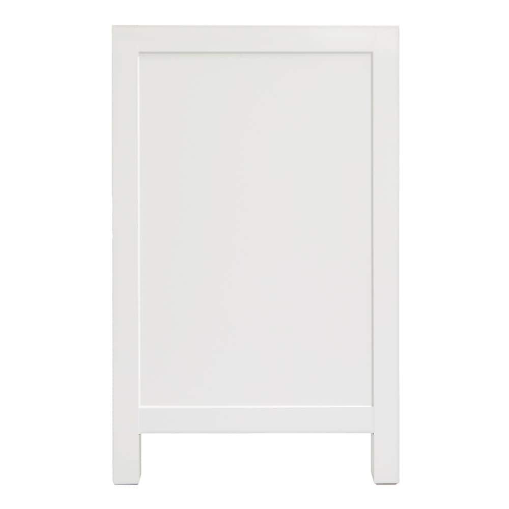 Cambridge 66" White Double Freestanding Vanity Cabinet with Brushed Nickel Hardware