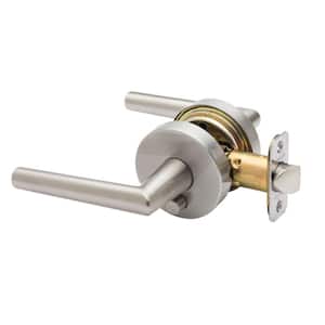 Modern Satin Stainless Pushbutton Privacy Bed/Bath Door Handle