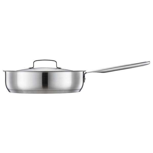 Fiskars All Steel 3.38 qt. Stainless Steel Saute Pan with Lid (Single