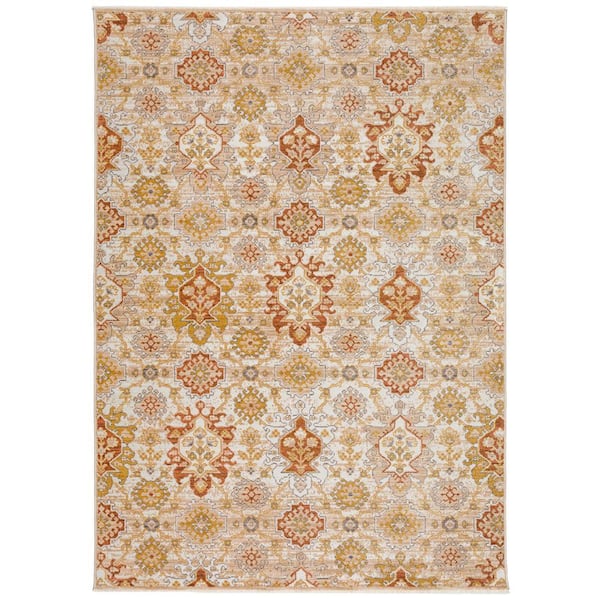 Odessa Geometric Beige 7 ft. 10 in. x 10 ft. Area Rug