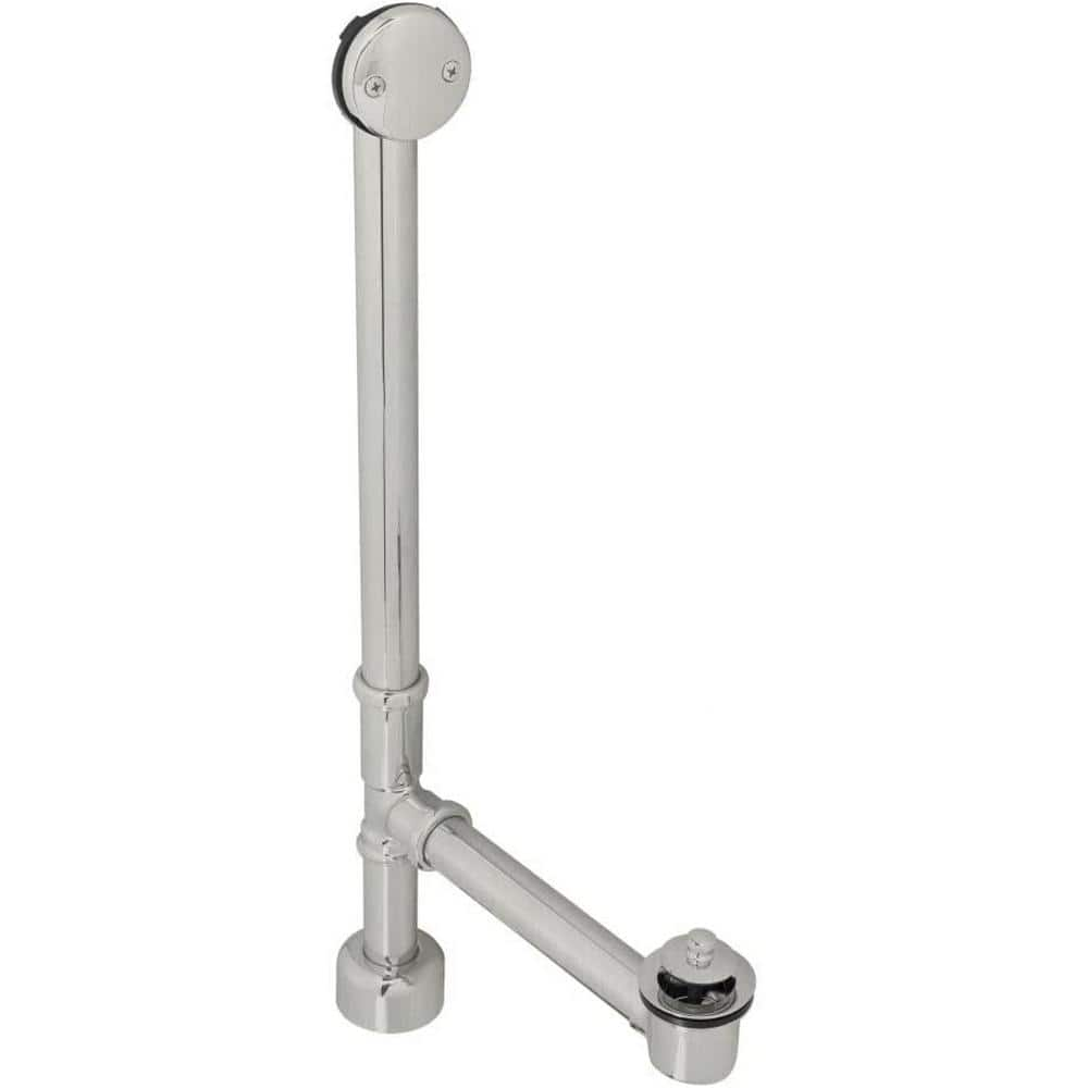 Westbrass D560RK-01 Linear Overflow Plumbers Pack withTee & ADA Tip-Toe Drain in Polished Brass