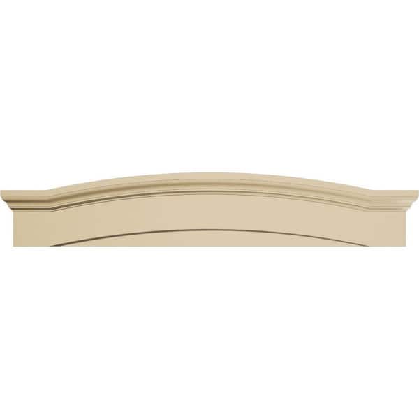 Ekena Millwork 56 in. W x 10-1/2 in. H x 3 in. P Eyebrow Signature Urethane Pediment, Primed Tan