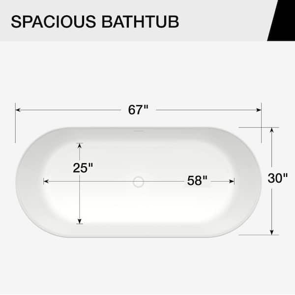 MAAX Malindi 67 in. x 30 in. Acrylic Non-Whirlpool Flatbottom