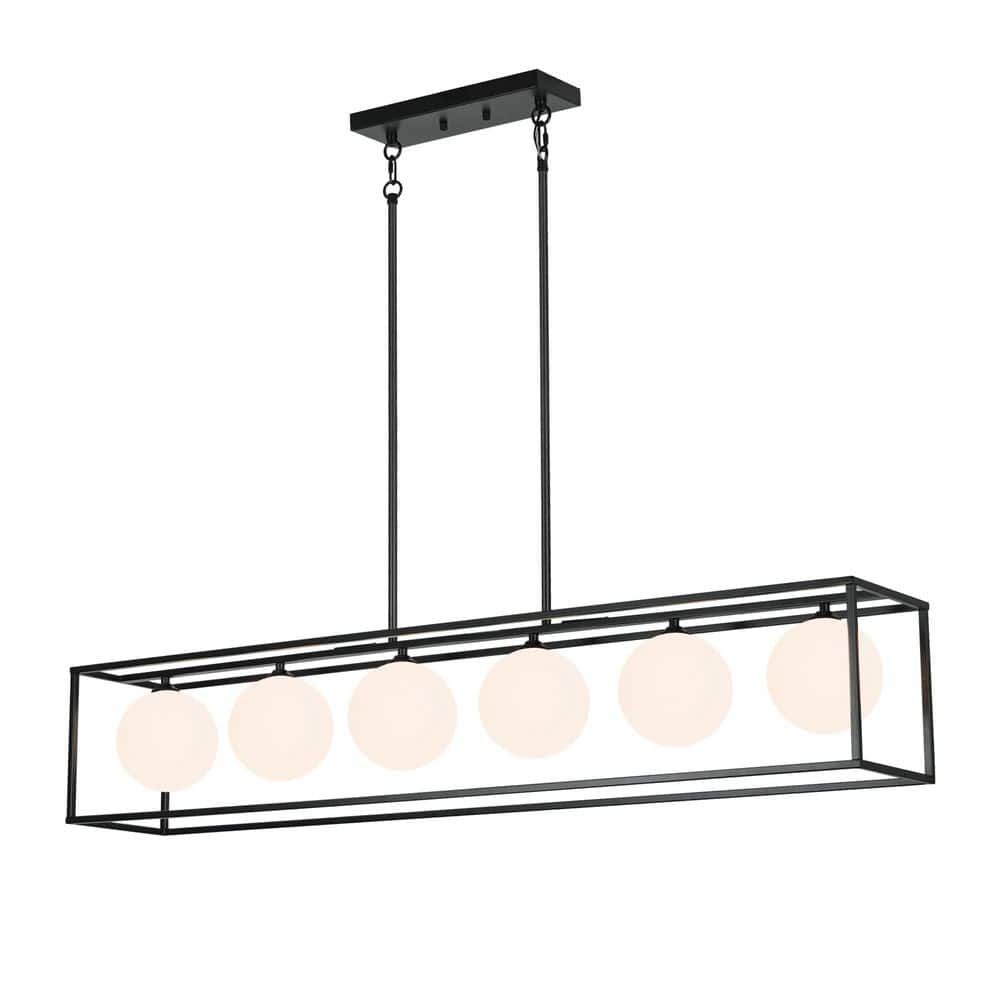 6 light Black Rectangle Chandelier for Dining Room and Kitchen with no bulbs included price history on PriceWatchPro