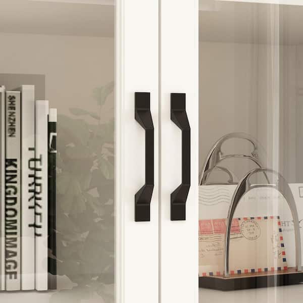 FUFU&GAGA White Wood Storage Cabinet With Adjustable Shelves