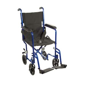 Lightweight Transport Wheelchair in Blue