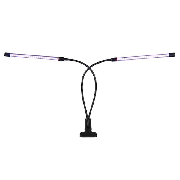 TYCOLIT 11.02 in. 48-Watt Equivalent Black Indoor LED Grow Light, White Adjustable Light (2-Pack)
