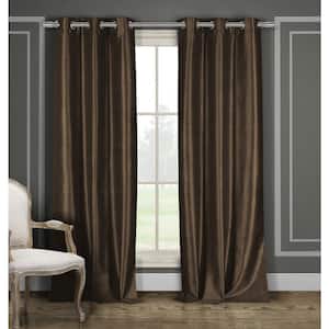 Chocolate Thermal Grommet Blackout Curtain - 38 in. W x 84 in. L