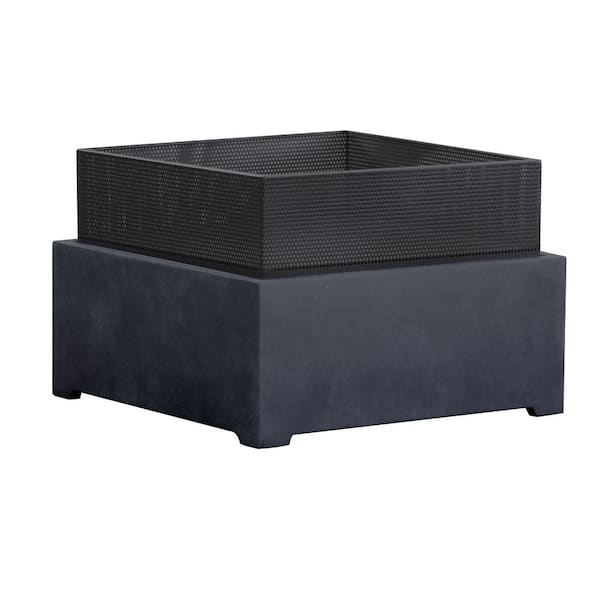 Astella 22 in. x 15 in. Rectangular Magnesium Oxide Wood Burning Sentinel Fire Pit in Dark Gray Granite