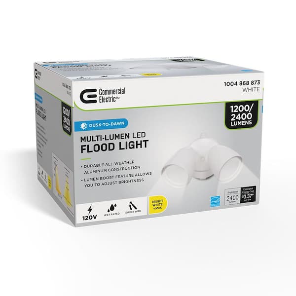 Commercial Electric Dusk to Dawn Sensor White Exterior Outdoor