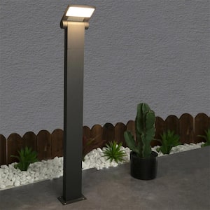 Line Voltage Gray 700-Lumen Modern Hardwired Waterproof Outdoor Integrated LED Bollard Light