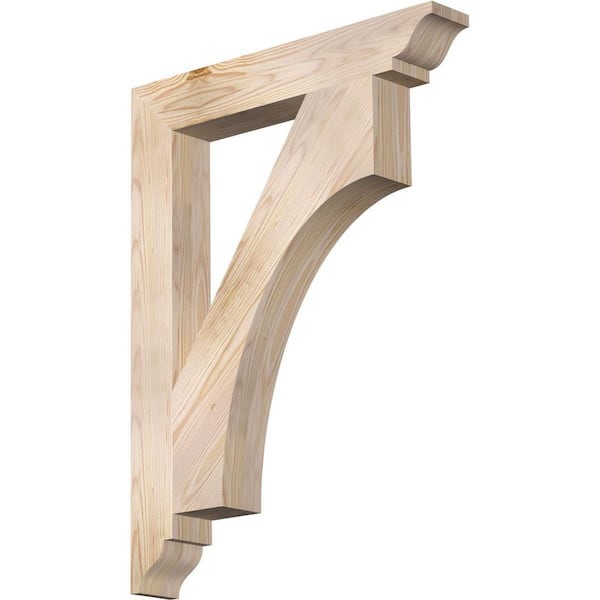 Ekena Millwork 3.5 in. x 32 in. x 24 in. Douglas Fir Westlake Traditional Smooth Bracket