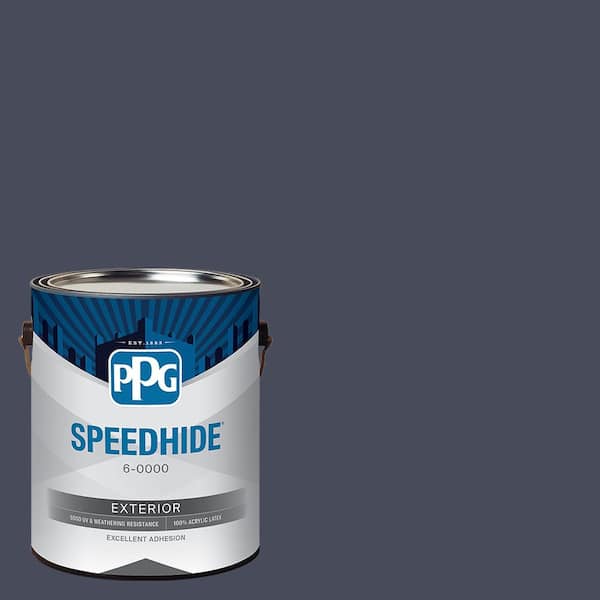 SPEEDHIDE 1 gal. PPG1043-7 Black Flame Satin Exterior Paint