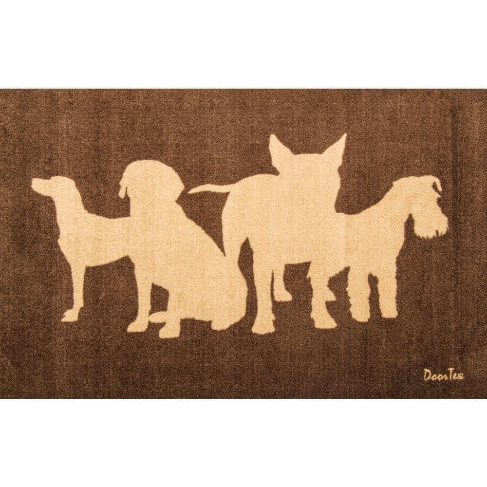 Home Dynamix Comfy Pooch Tan/Brown Paw 23.6 in. x 35.4 in. Door