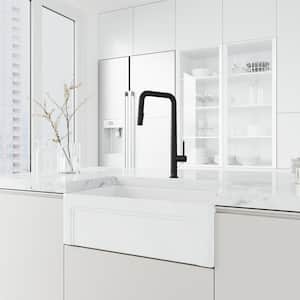 Parsons Single Handle Pull-Down Sprayer Kitchen Faucet in Matte Black