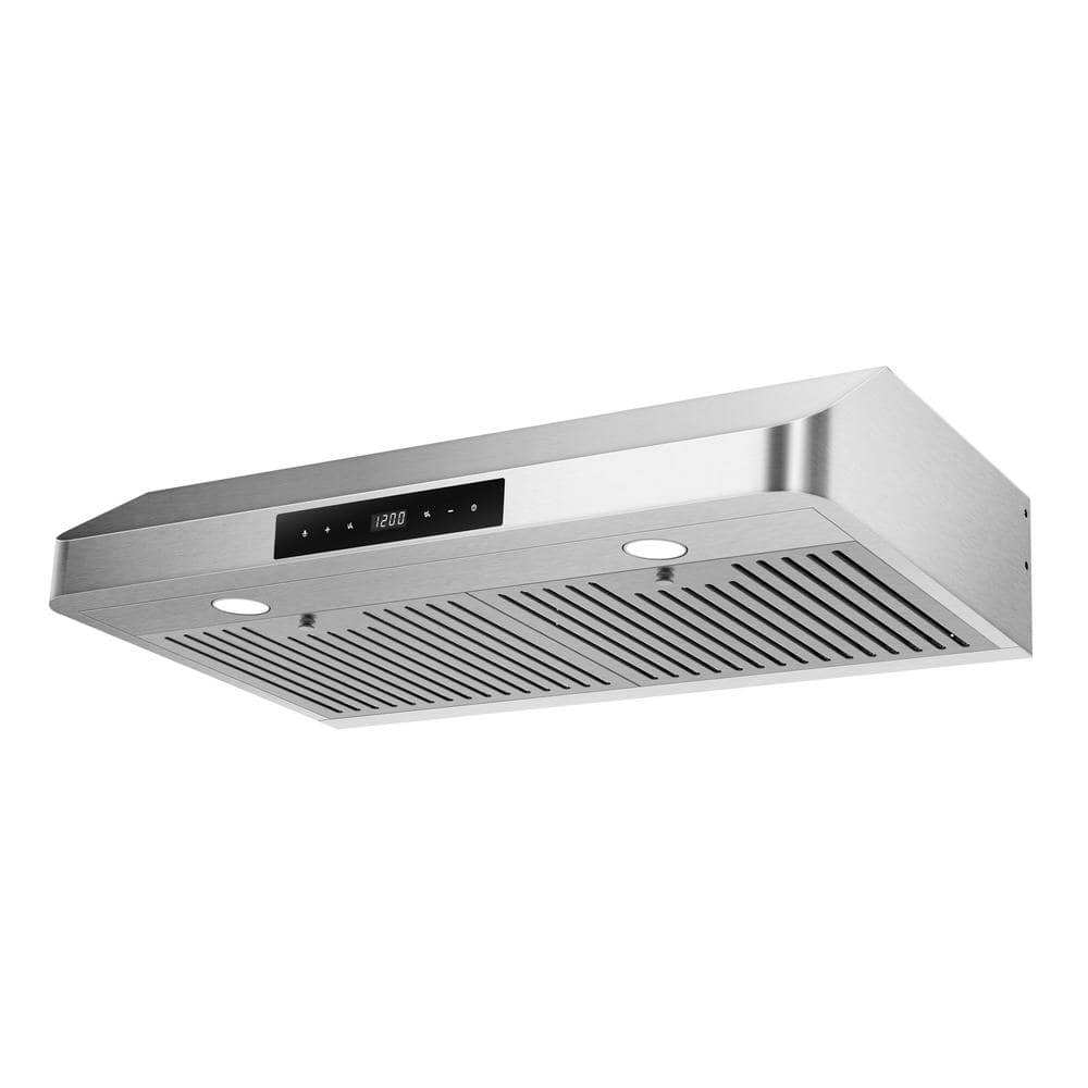 LORDEAR 30 in. Ducted Under Cabinet Range Hood in Stainless Steel with Stainless Steel Filter and LED Lighting, Silver