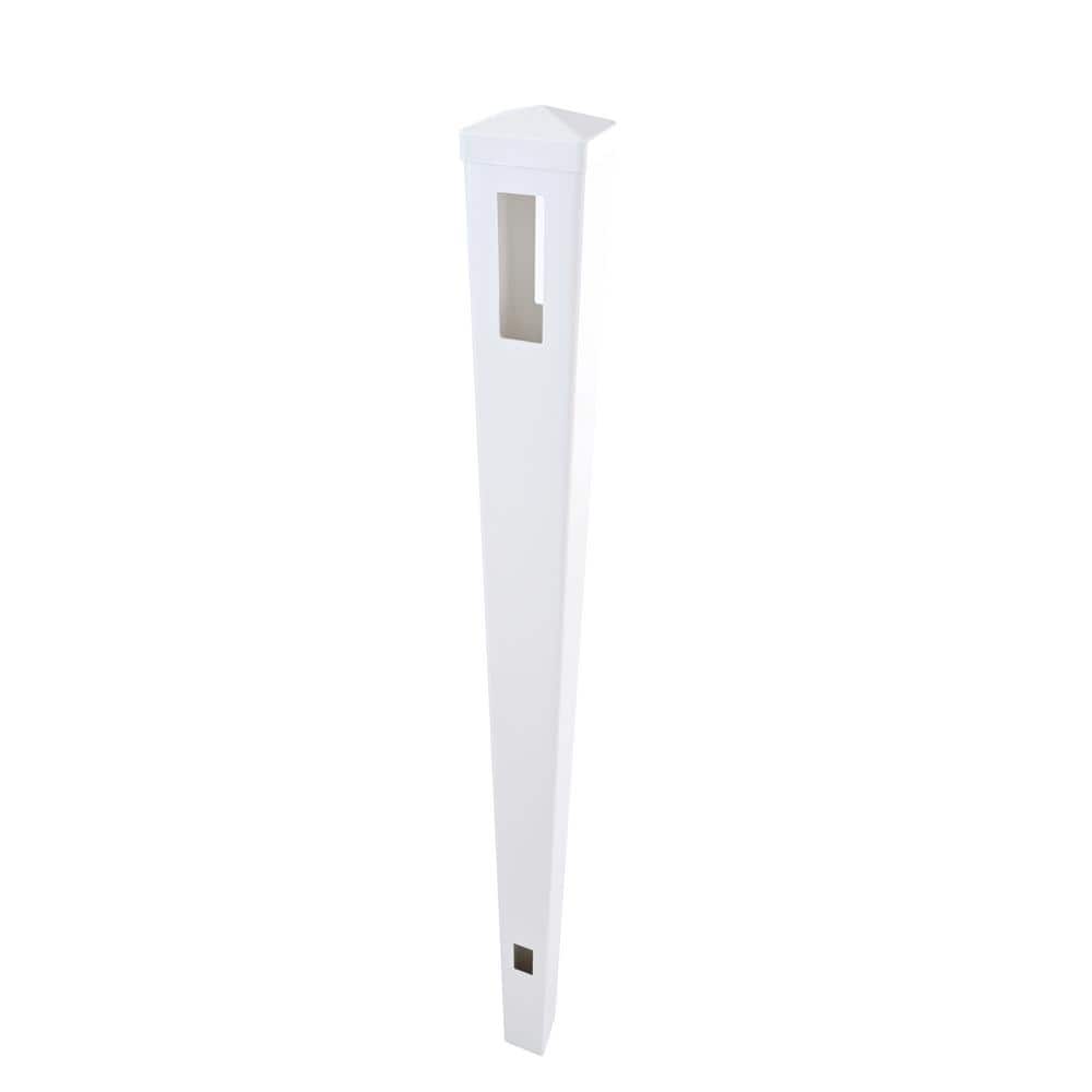 95 in. Vinyl Garden Fence, Line Post for White Vinyl Routed Fence Caps Included (Set of 2)-White price history on PriceWatchPro