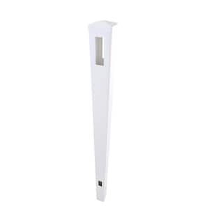 95 in. Vinyl Garden Fence, Line Post for White Vinyl Routed Fence Caps Included (Set of 2)-White